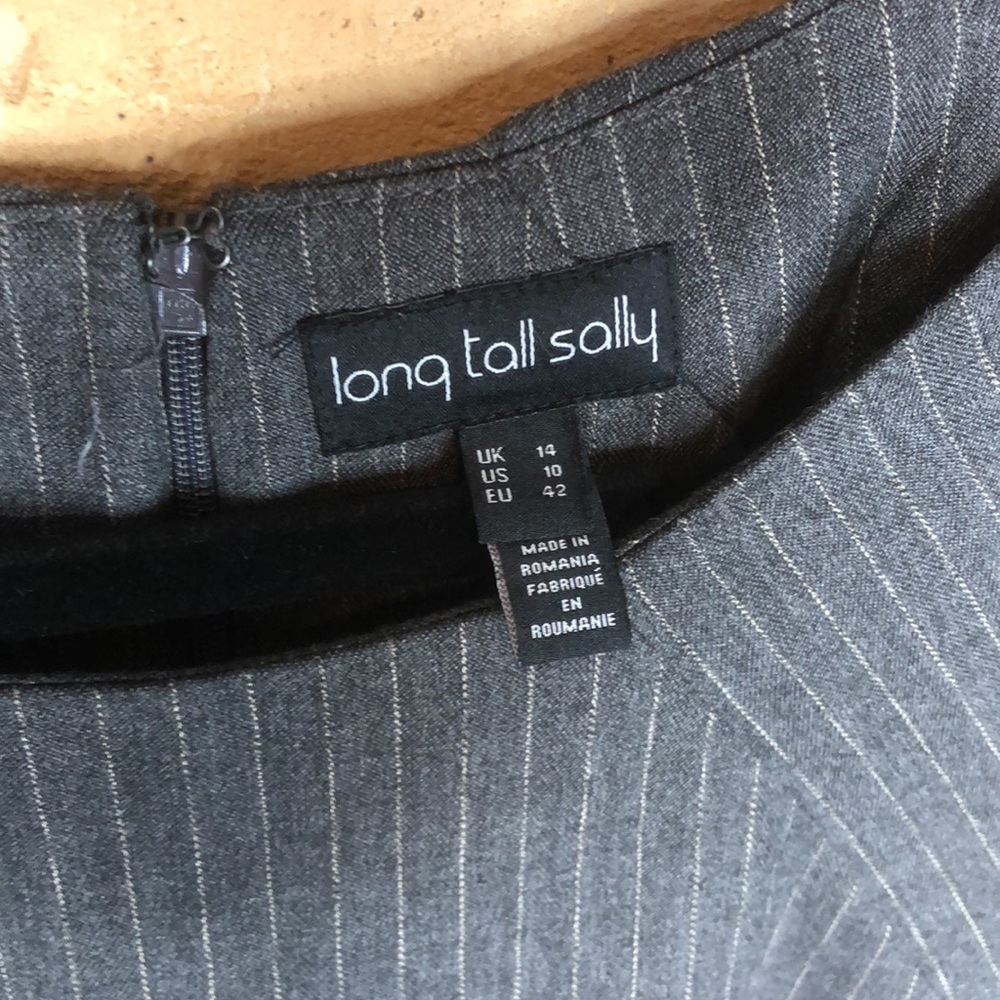 LTS Gray pinstripe dress Sz 10 Tall